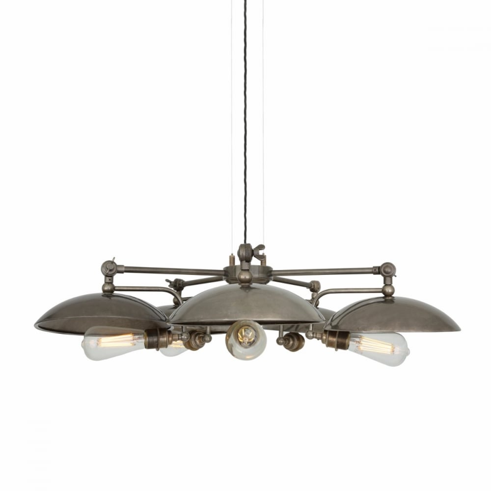 Chulainn B 5 Arm Brass Steampunk-Inspired Ceiling Chandelier