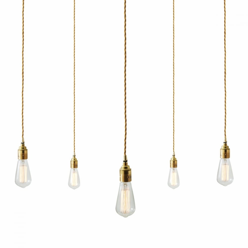 Vintage Brass Lome Cluster Pendant Lighting Fixture