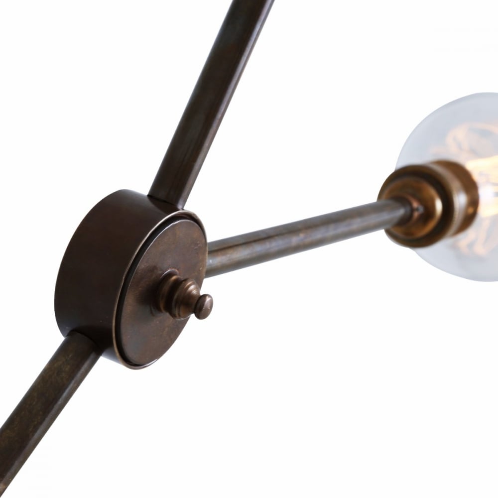 Ottawa Chandelier - Modern Brass and Glass Adjustable Arm Ceiling Fixture