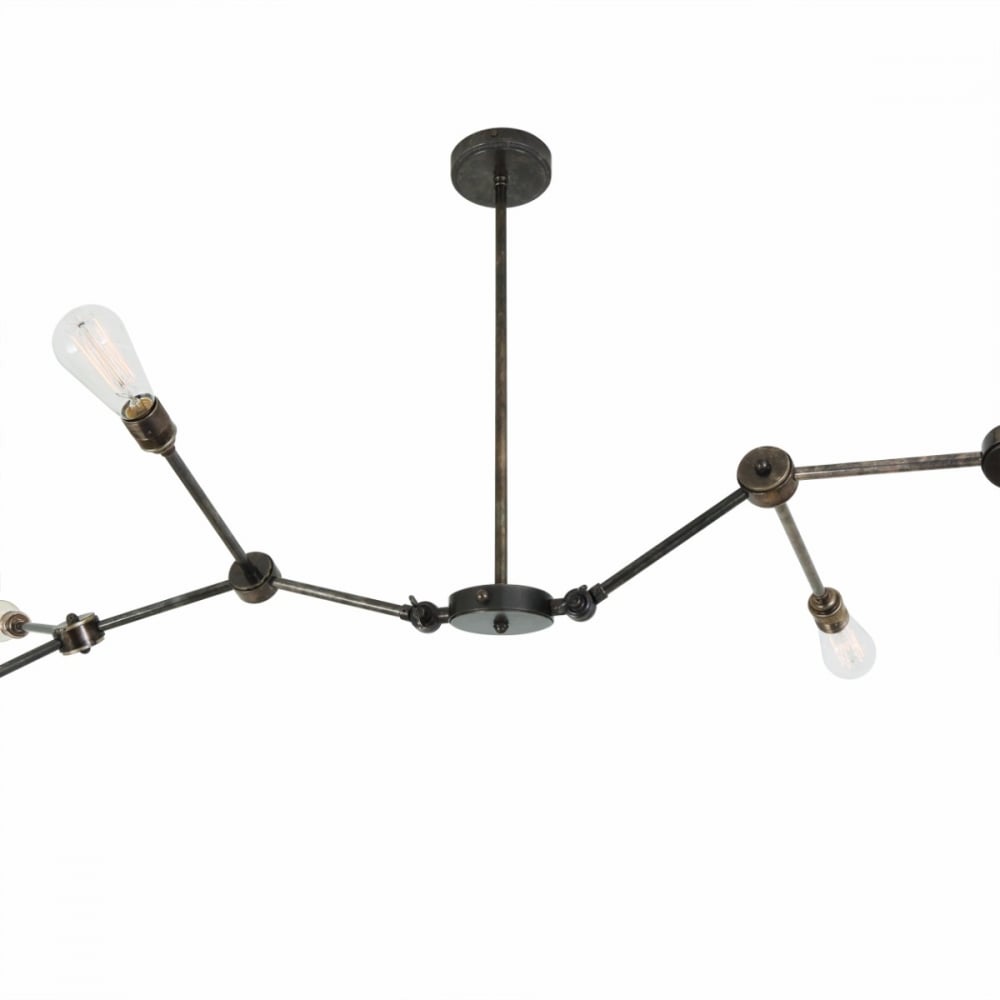 Ottawa Chandelier - Modern Brass and Glass Adjustable Arm Ceiling Fixture