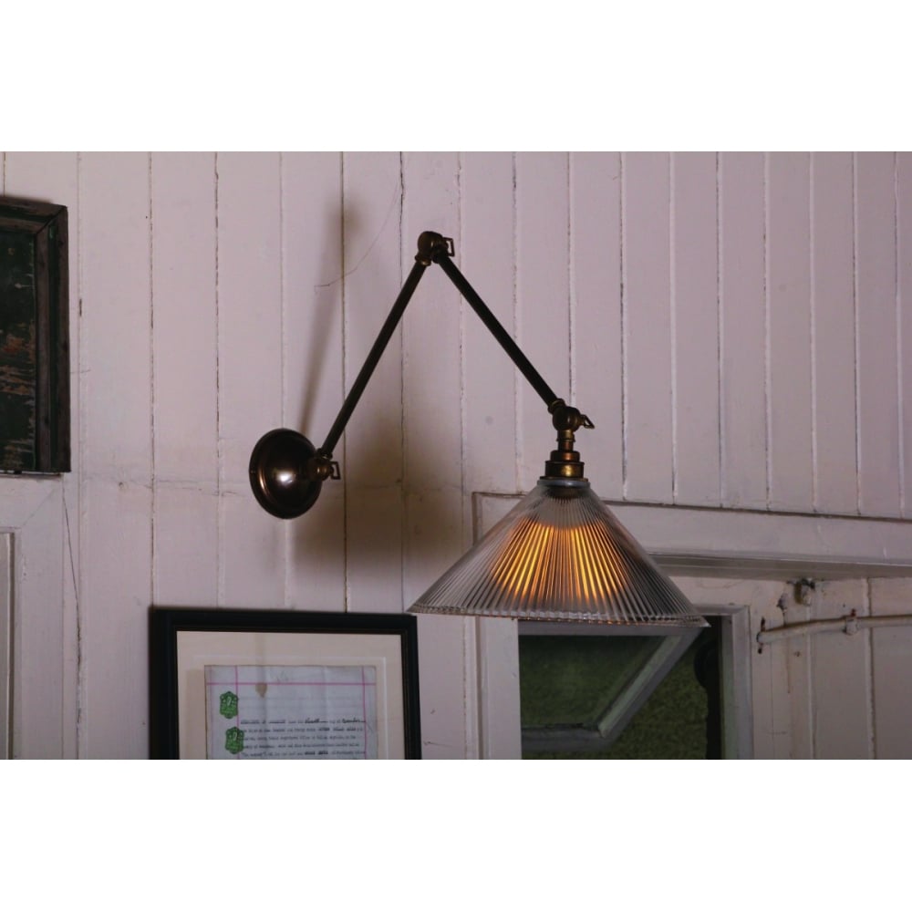Vintage Brass Adjustable Swing Arm Wall Light