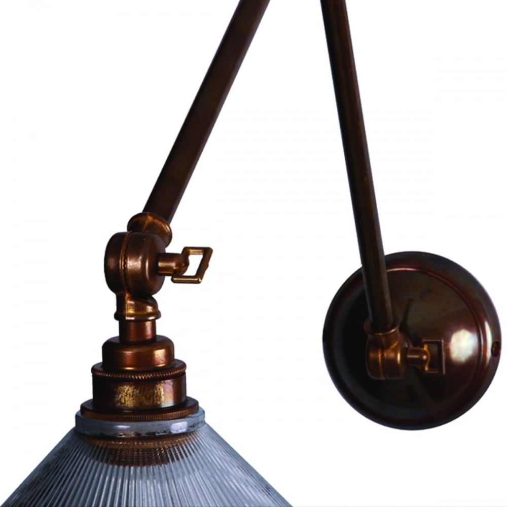 Vintage Brass Adjustable Swing Arm Wall Light