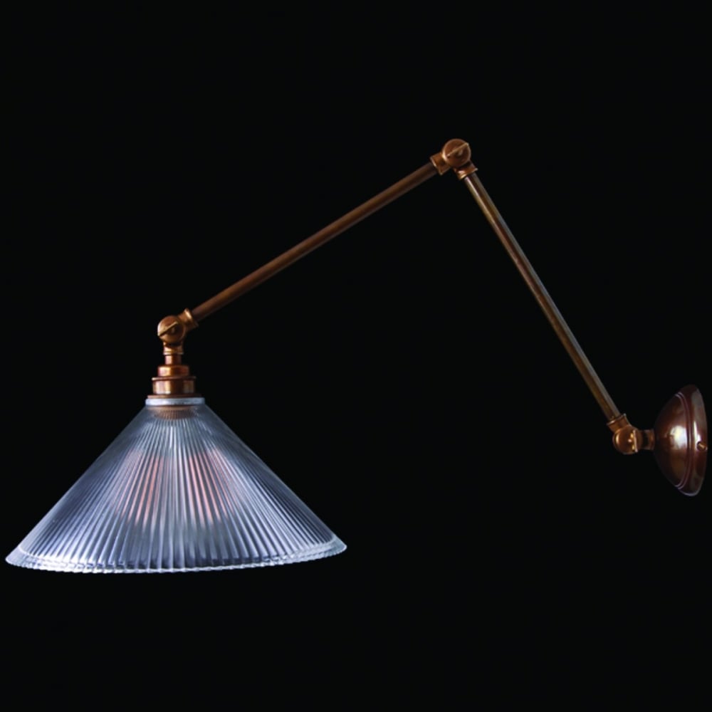 Vintage Brass Adjustable Swing Arm Wall Light