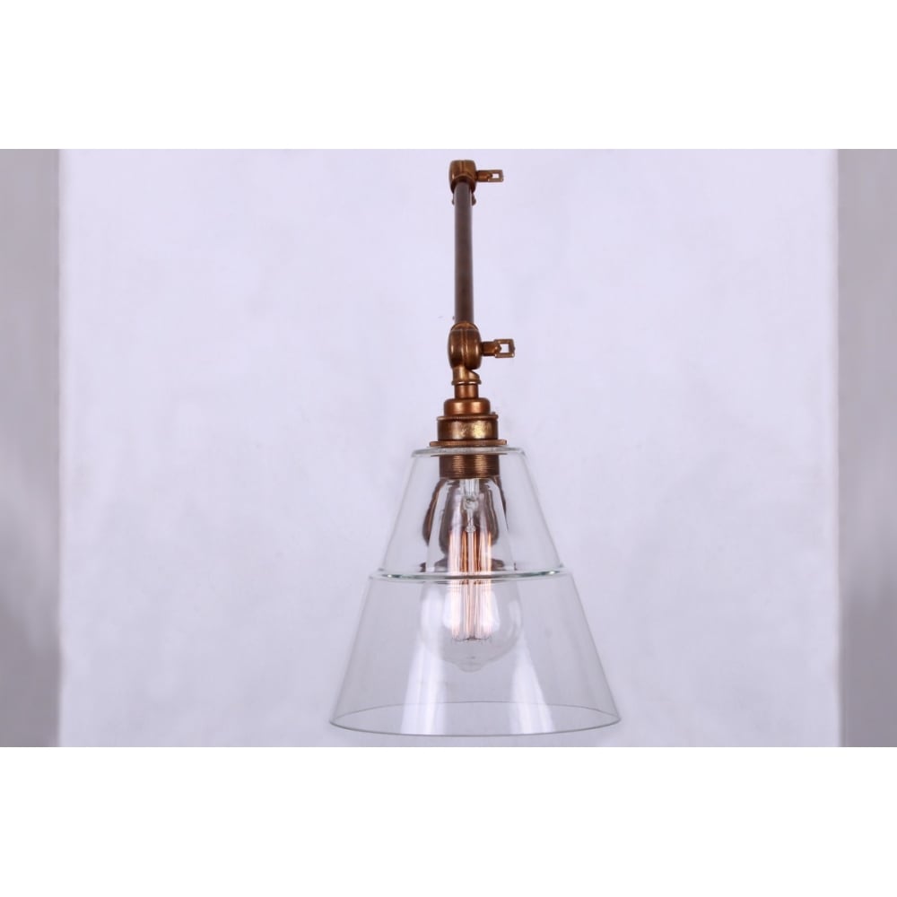 Lyx Art Deco Brass Wall Light with Adjustable Glass Shade