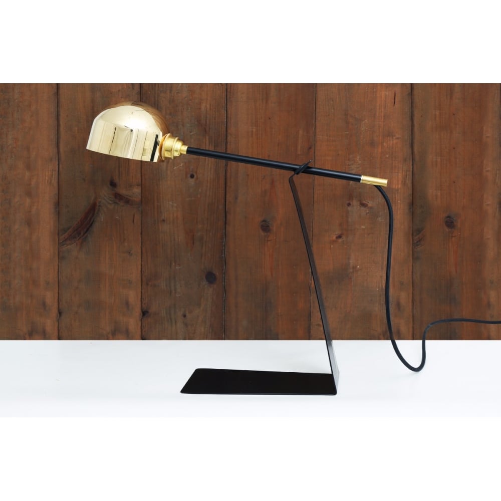 Elegant Kingston Table Lamp in Polished Brass and Matte Black Finish
