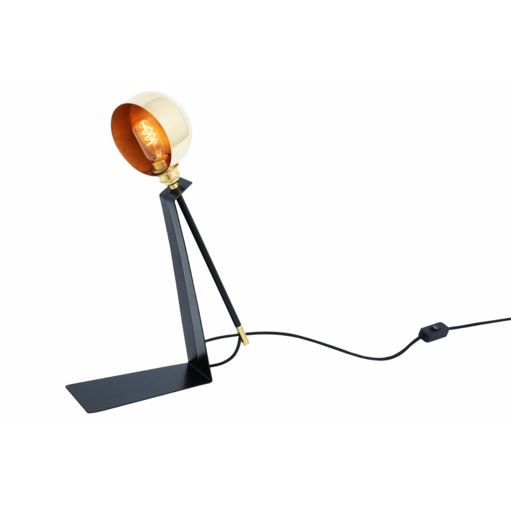 Elegant Kingston Table Lamp in Polished Brass and Matte Black Finish