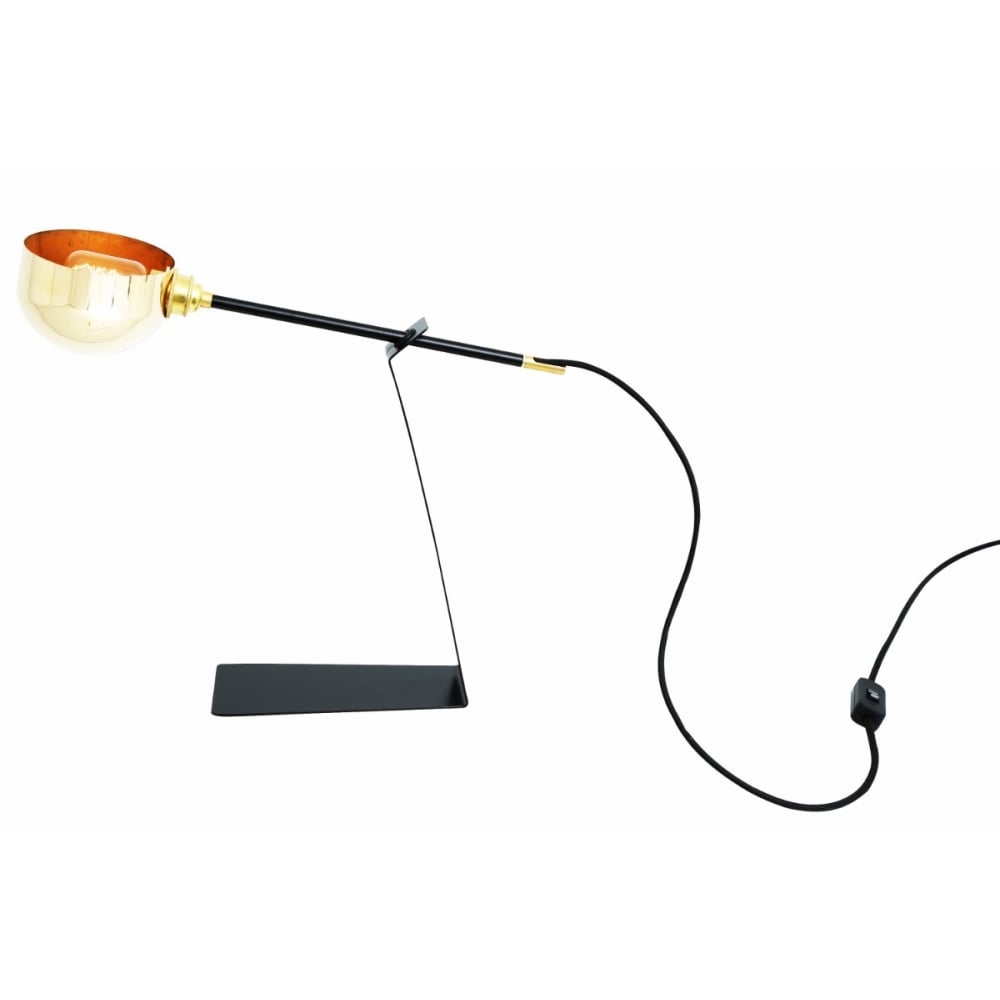 Elegant Kingston Table Lamp in Polished Brass and Matte Black Finish