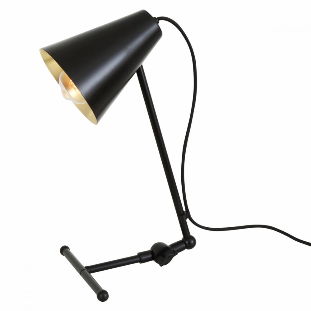 Sima Industrial Chic Matte Black Desk Lamp