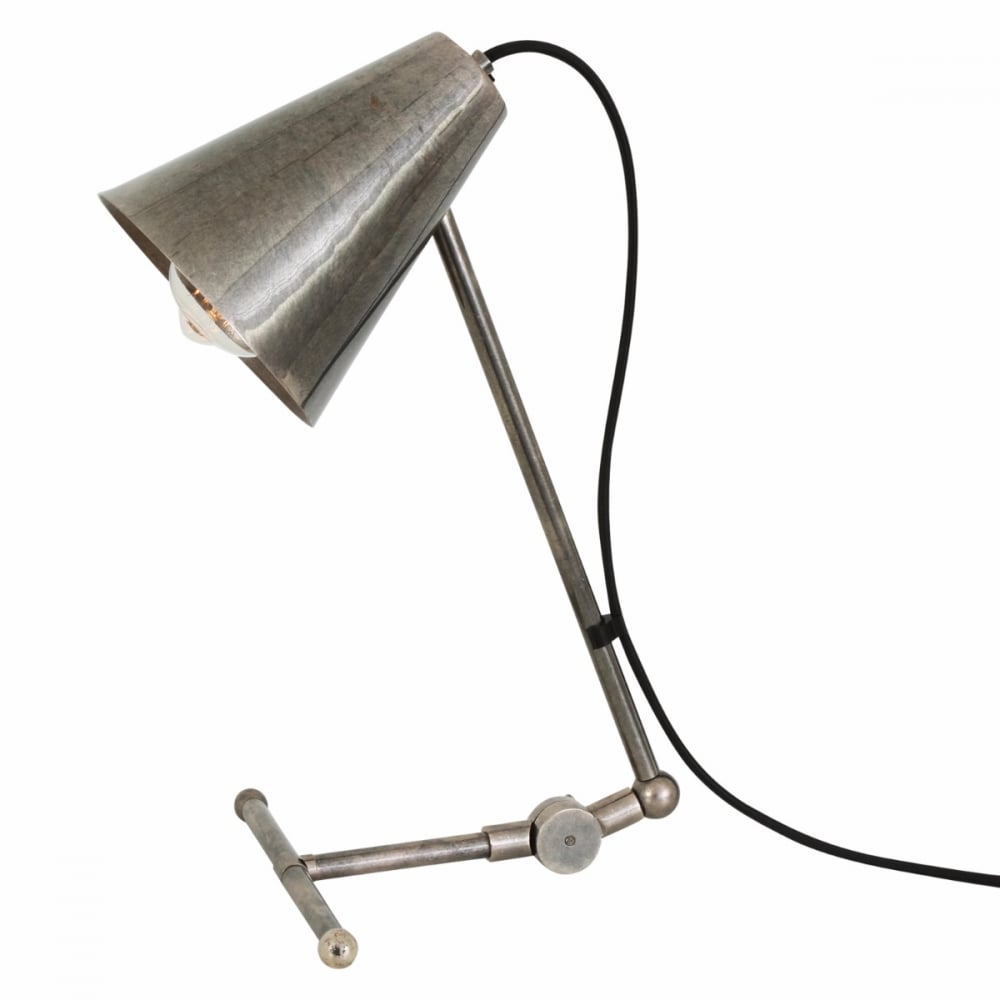Comoro Adjustable Industrial Brass Table Lamp