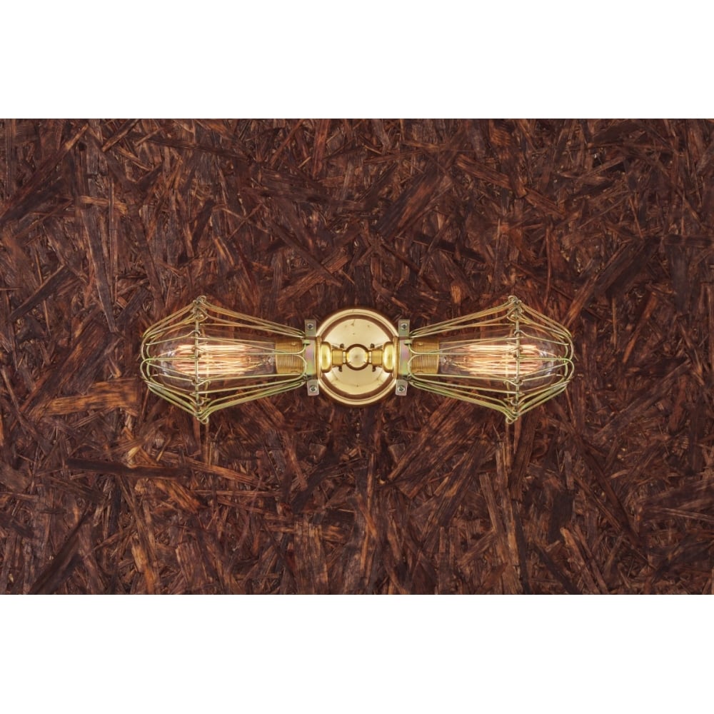 Praia Vintage Industrial Double Cage Wall Sconce