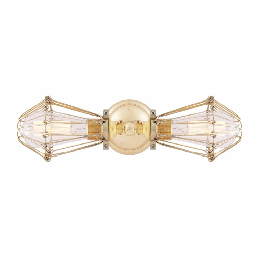 Praia Vintage Industrial Double Cage Wall Sconce