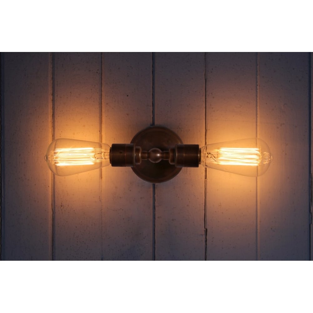 Lome Antique Brass Double Wall Sconce