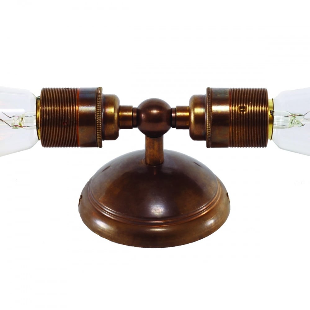 Lome Antique Brass Double Wall Sconce