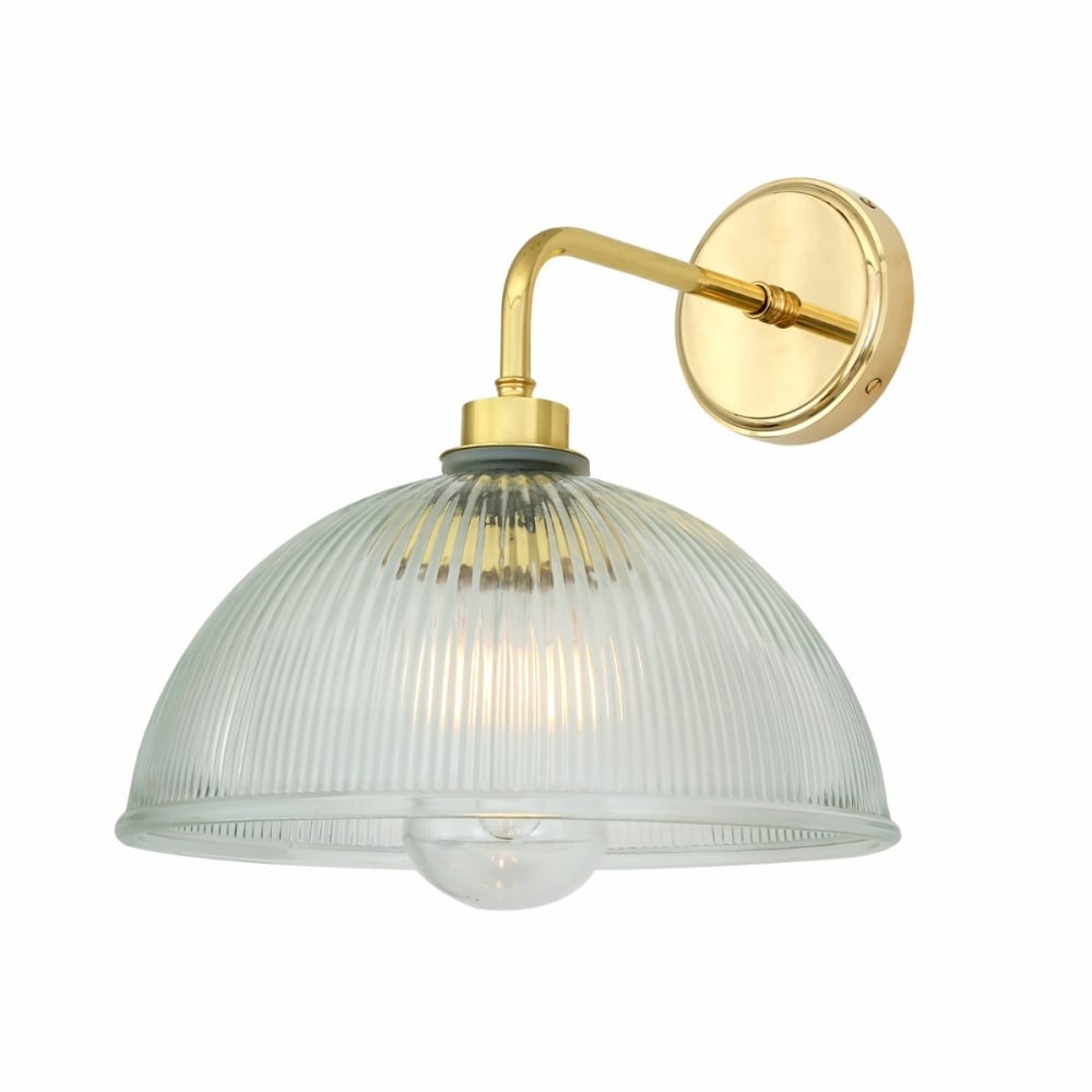 Antique Brass and Glass Vintage-Style Indoor Wall Sconce