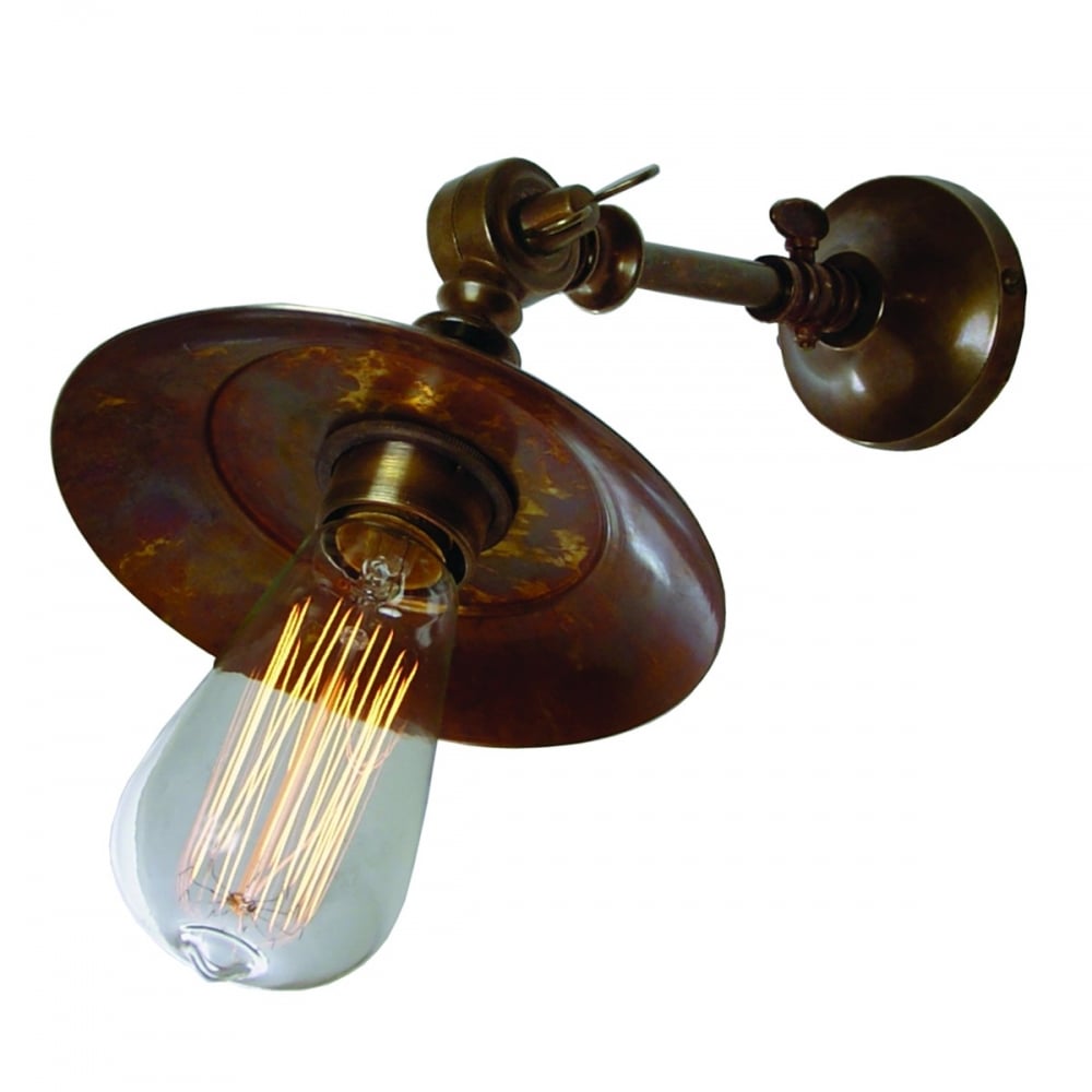Vintage-Inspired Porter Brass Swing Arm Wall Light
