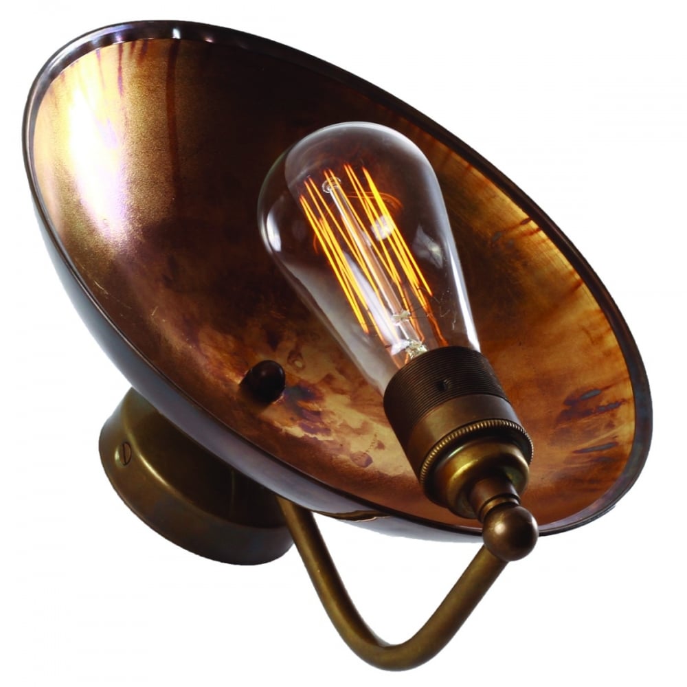 Chulainn Brass Gong Dish Wall Light
