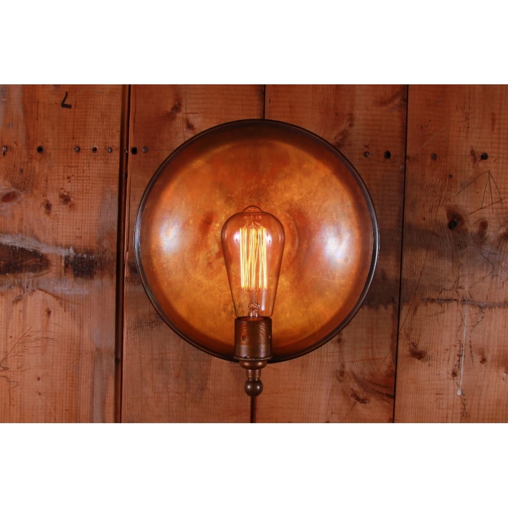 Chulainn Brass Gong Dish Wall Light