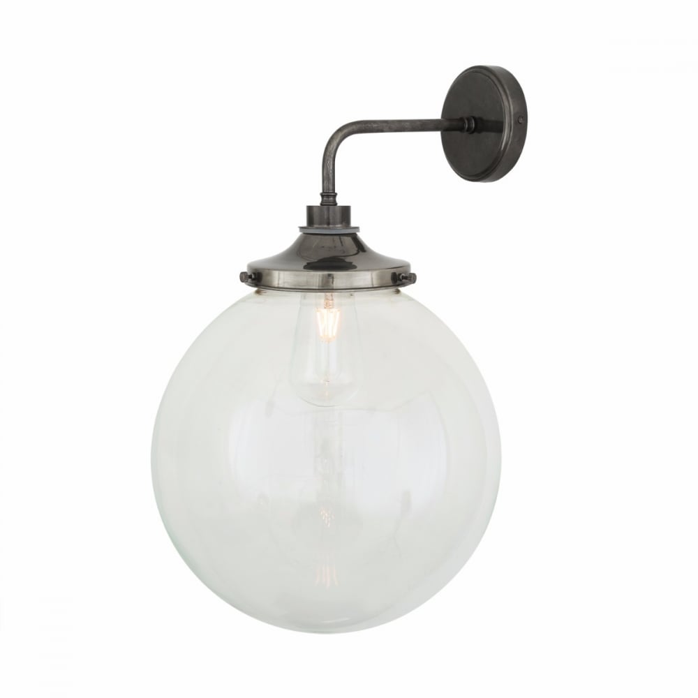 Vintage-Style Steel and Glass Globe Wall Sconce
