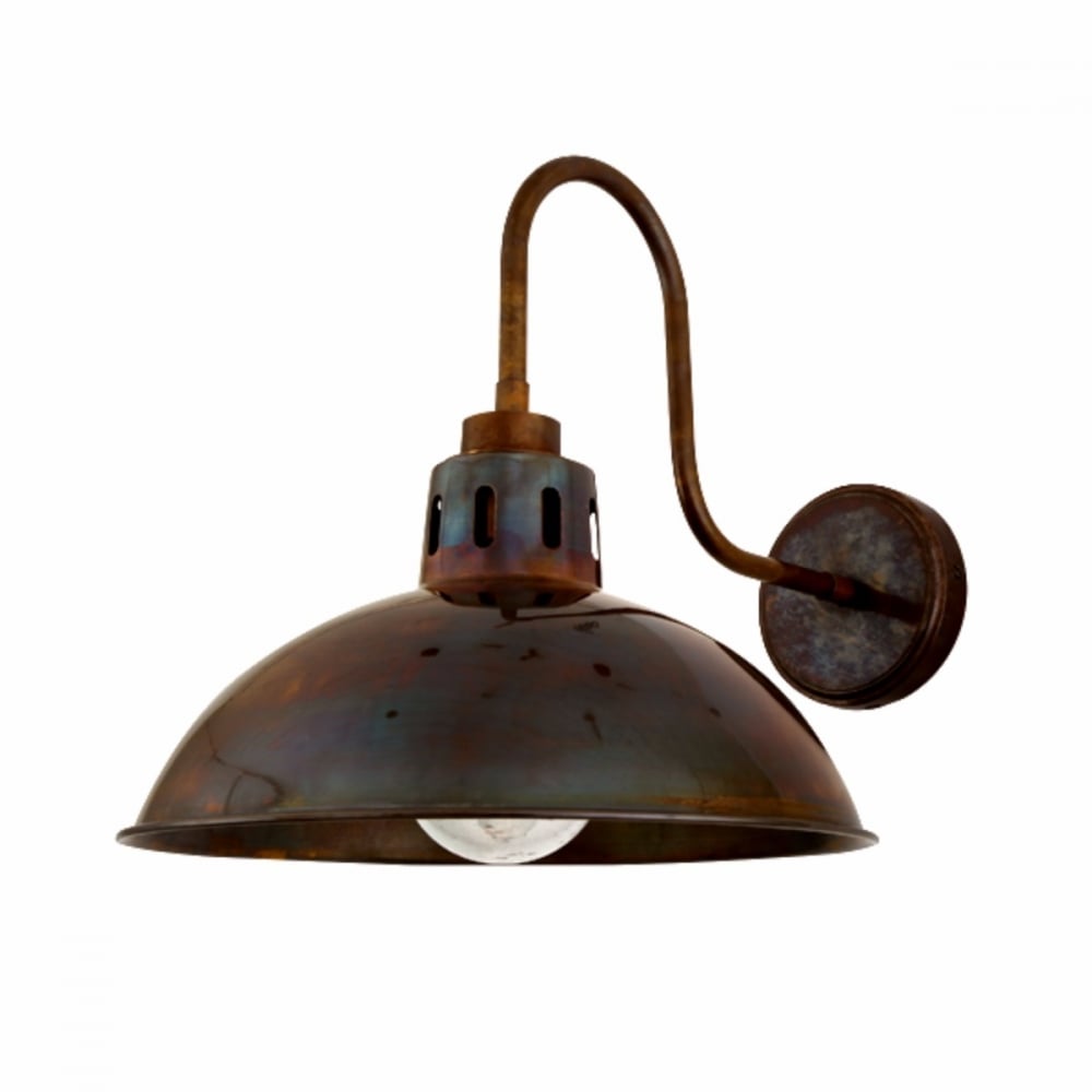 Talise Industrial Rustic Wall Light with Open Bowl Design