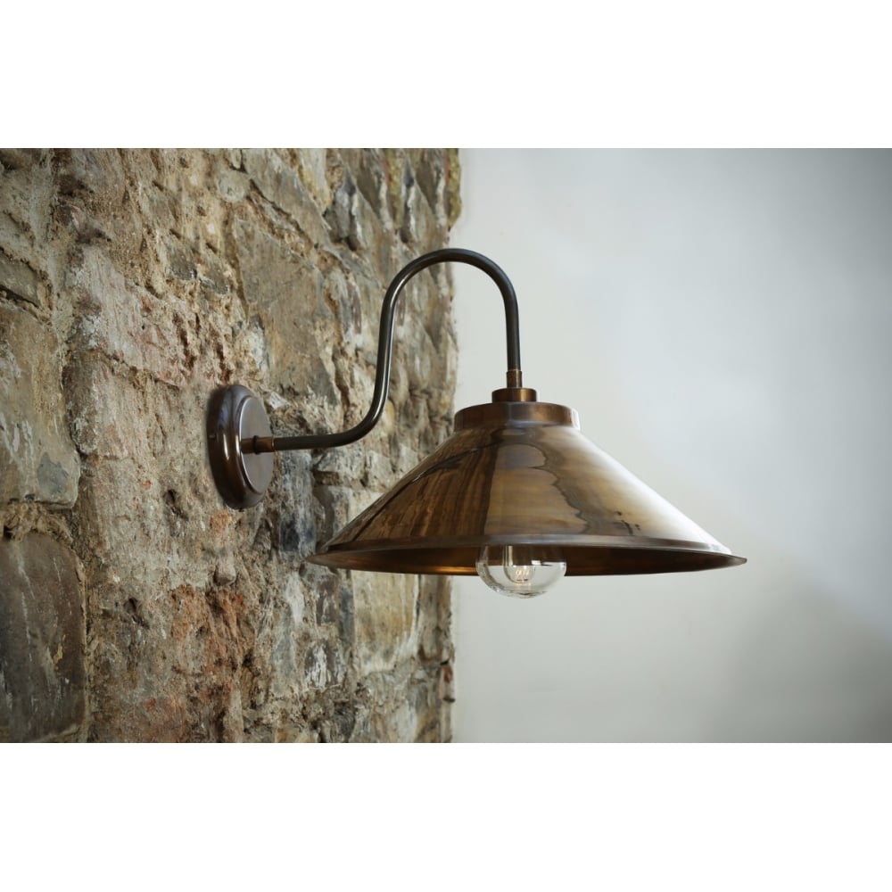 Nerissa Industrial Vintage Wall Light with Open Cone Shade