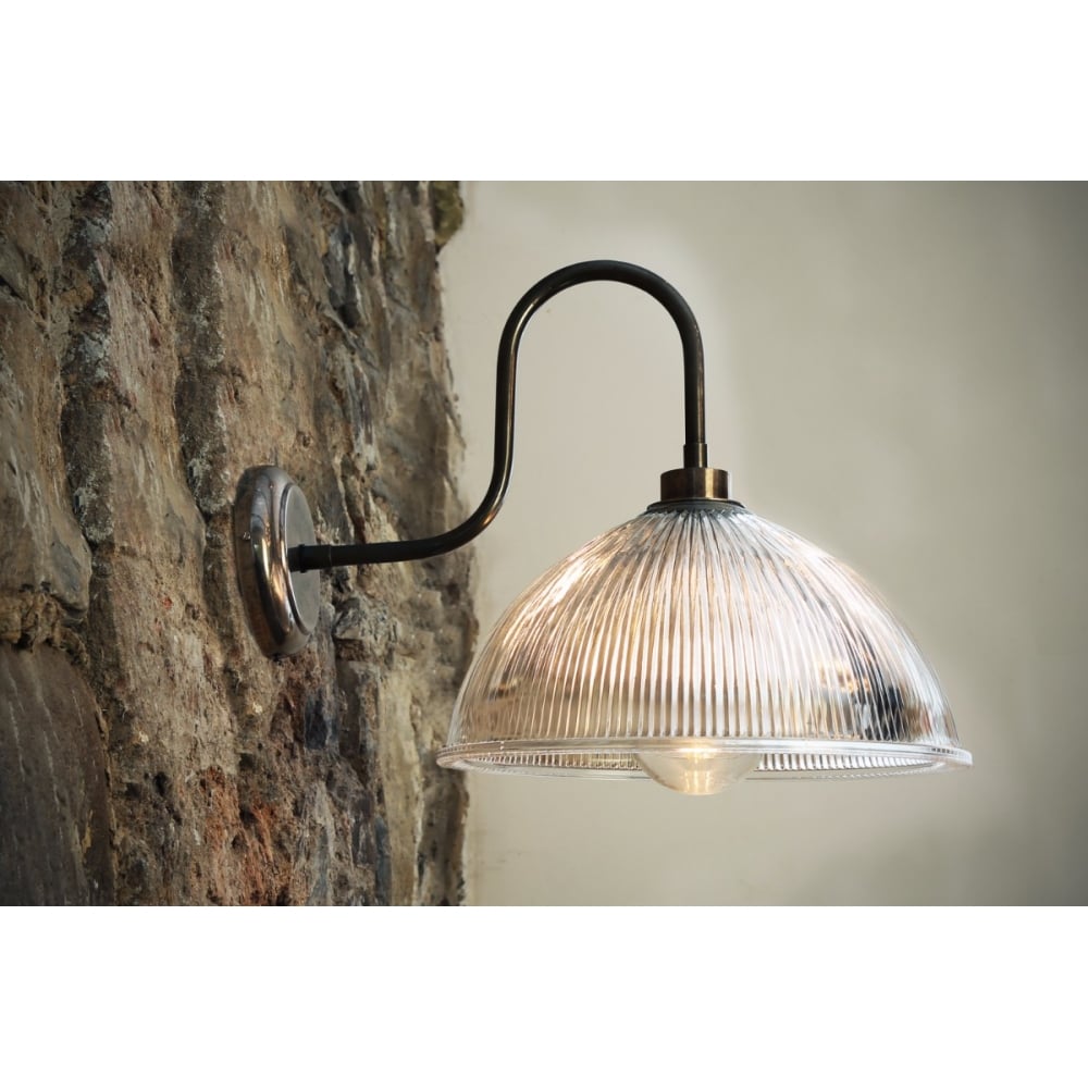 Maris Vintage Swan Neck Glass Bowl Wall Sconce Light