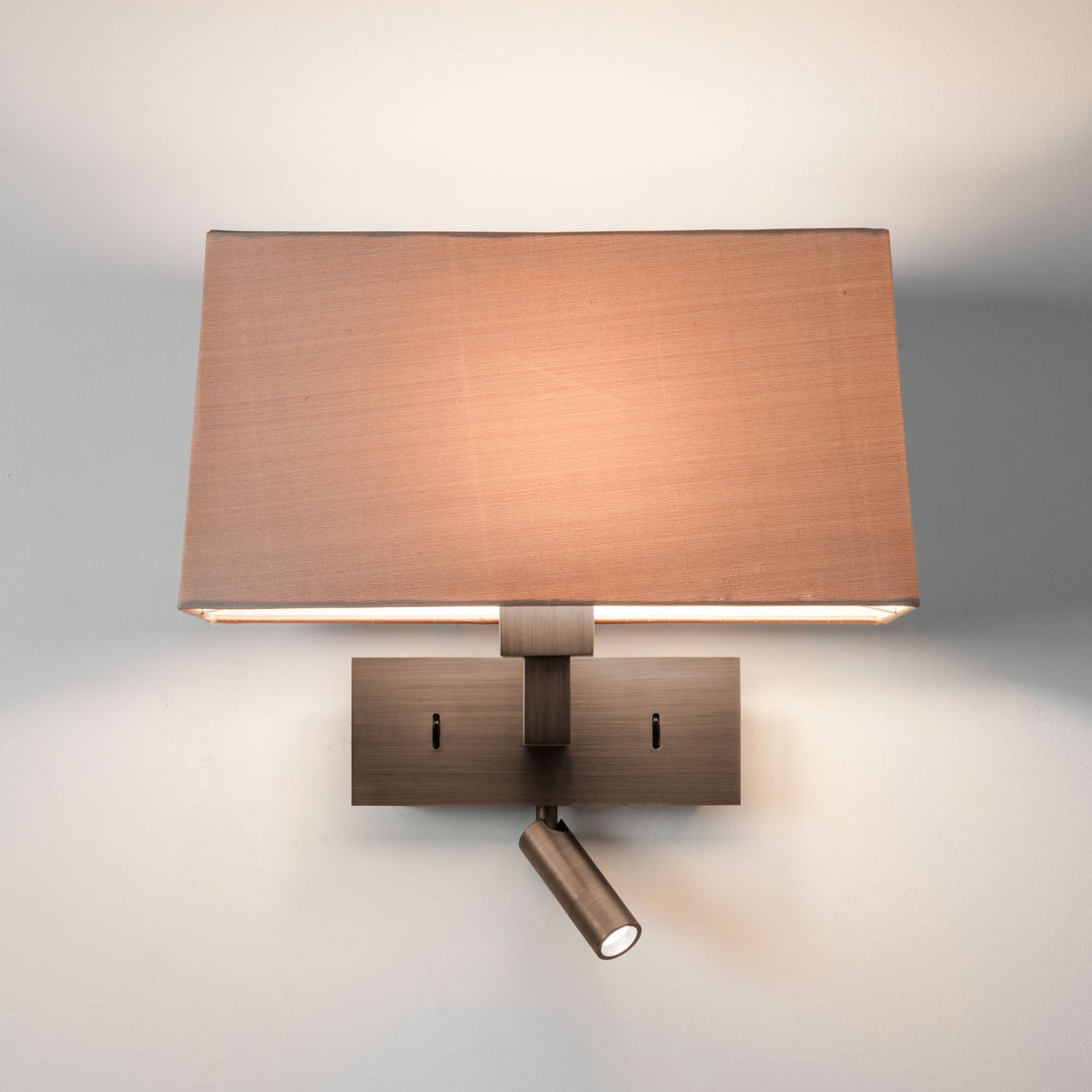 Elegant Bronze Wall Light with Integrated LED Reading Spotlight