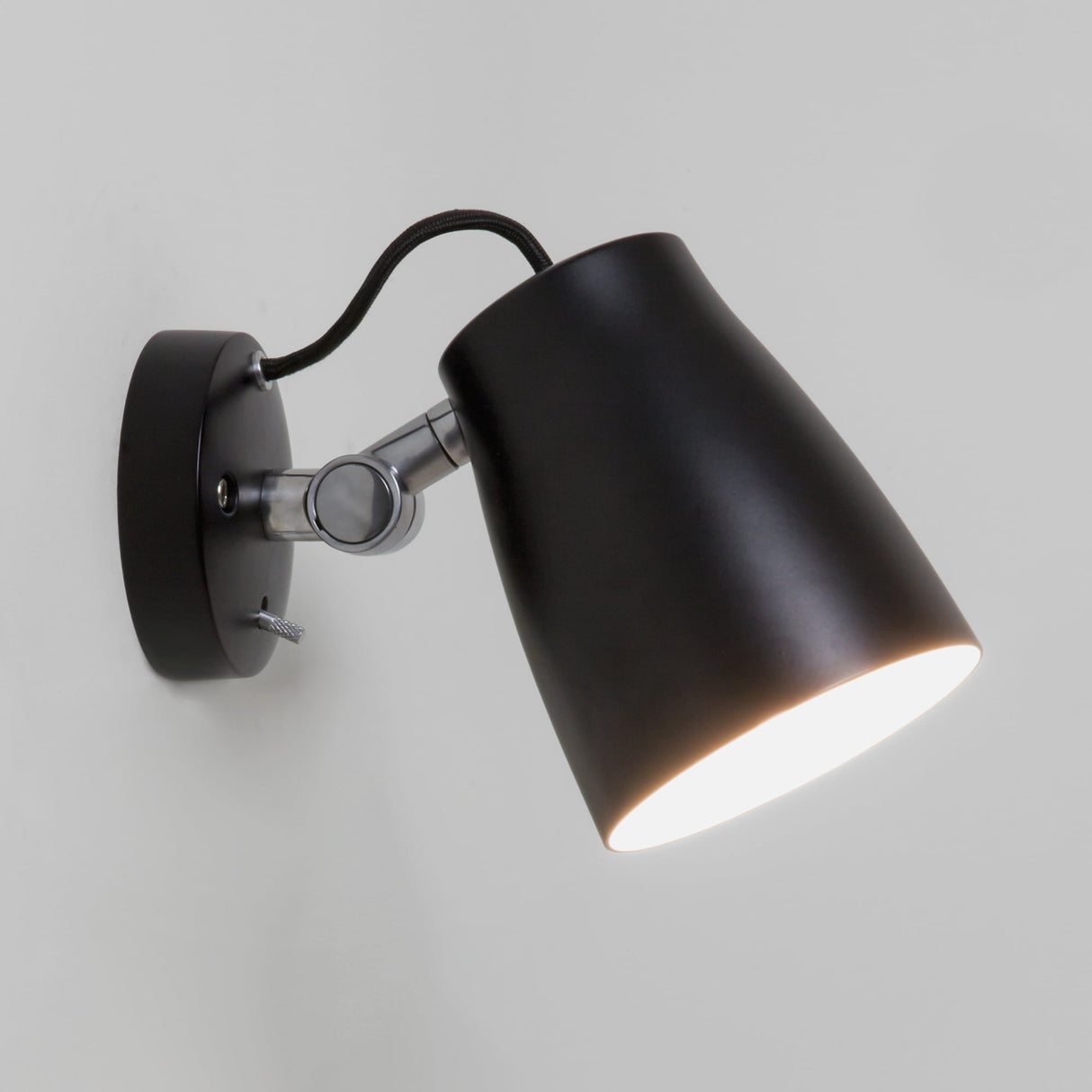 Sleek Black Adjustable Wall Sconce with Switch