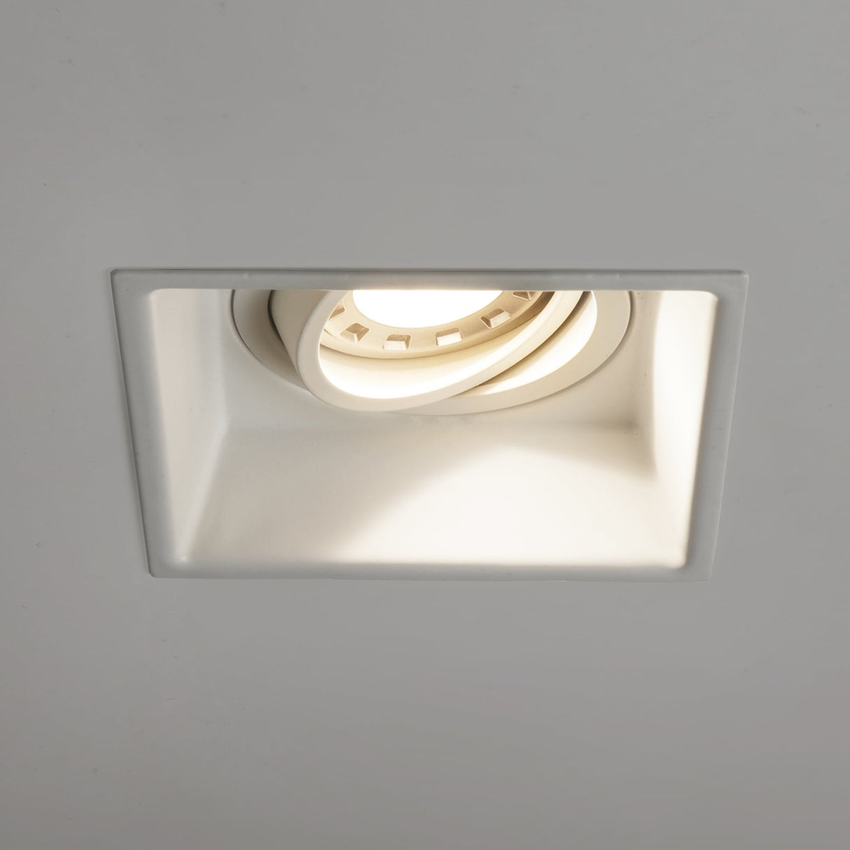 Adjustable Square White GU10 Recessed Ceiling Spotlight