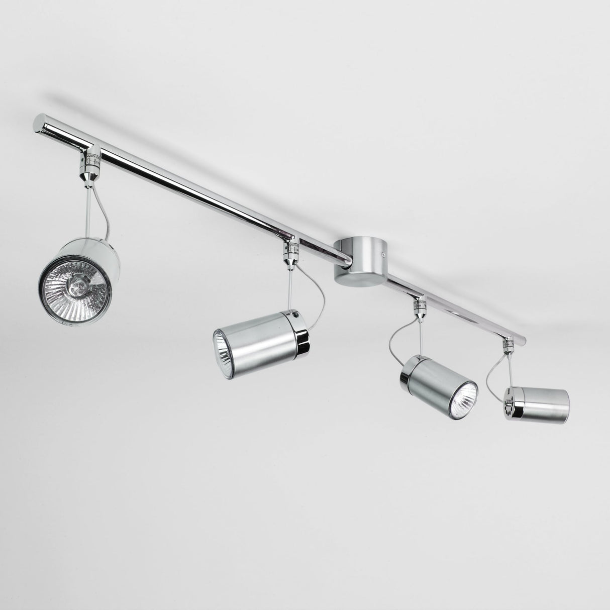 Montana Brushed Aluminum Ceiling Bar with Four Adjustable Spotlights