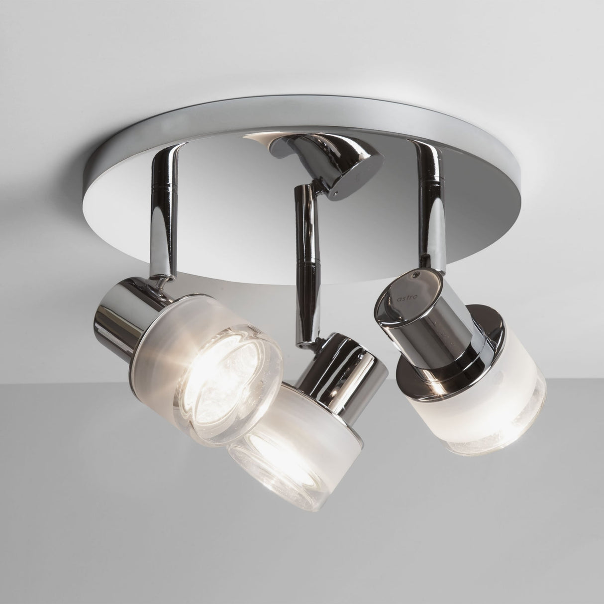 Tokai Chrome Ceiling Plate with Trio Spotlights for Bathroom