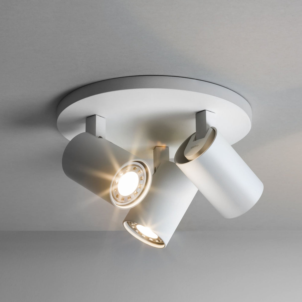 Sleek Triple White Circular Ceiling Spotlight - Ascoli Collection
