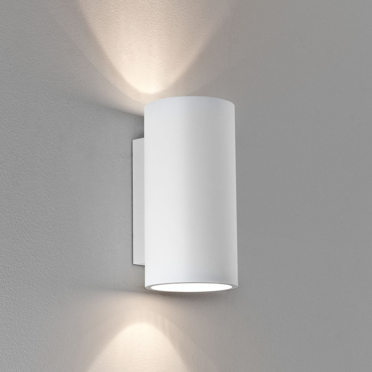 Sleek White Bologna Zen Dual Light Cylinder Wall Sconce