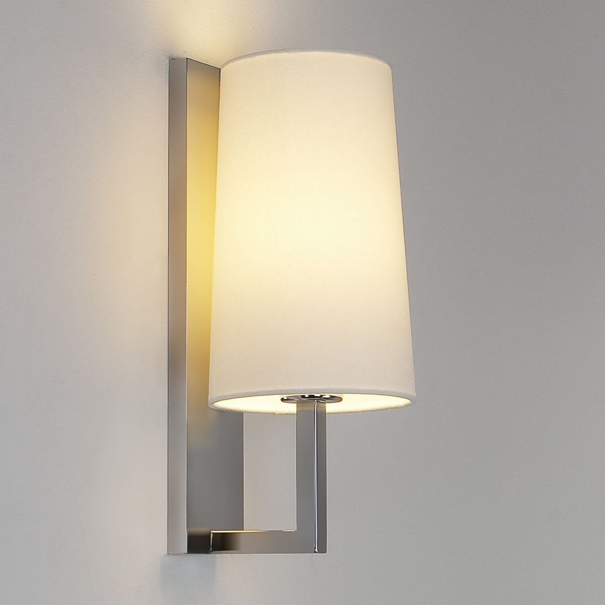 Sleek Riva 350 Matt Nickel Bathroom Wall Light - No Shade Included