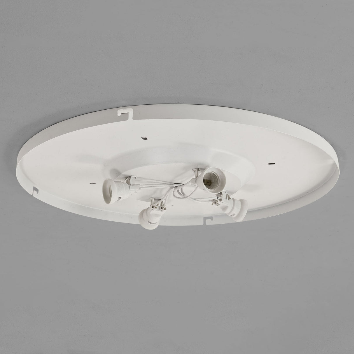 Elegant White Ceiling Fixture with Bevel Design