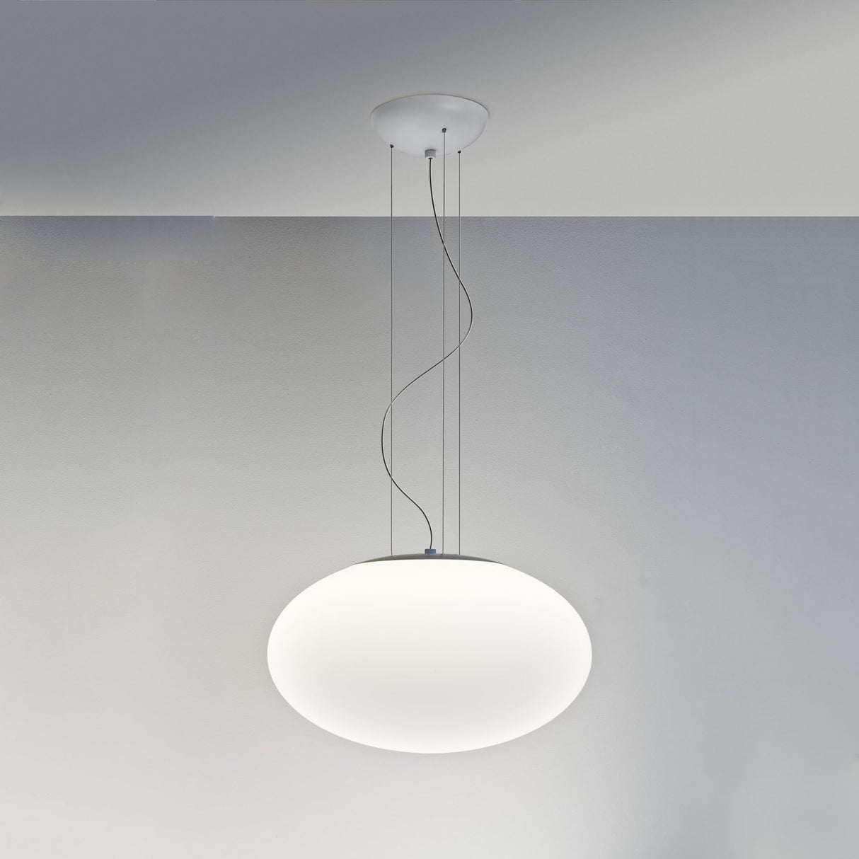 Contemporary French White Globe Ceiling Pendant Light