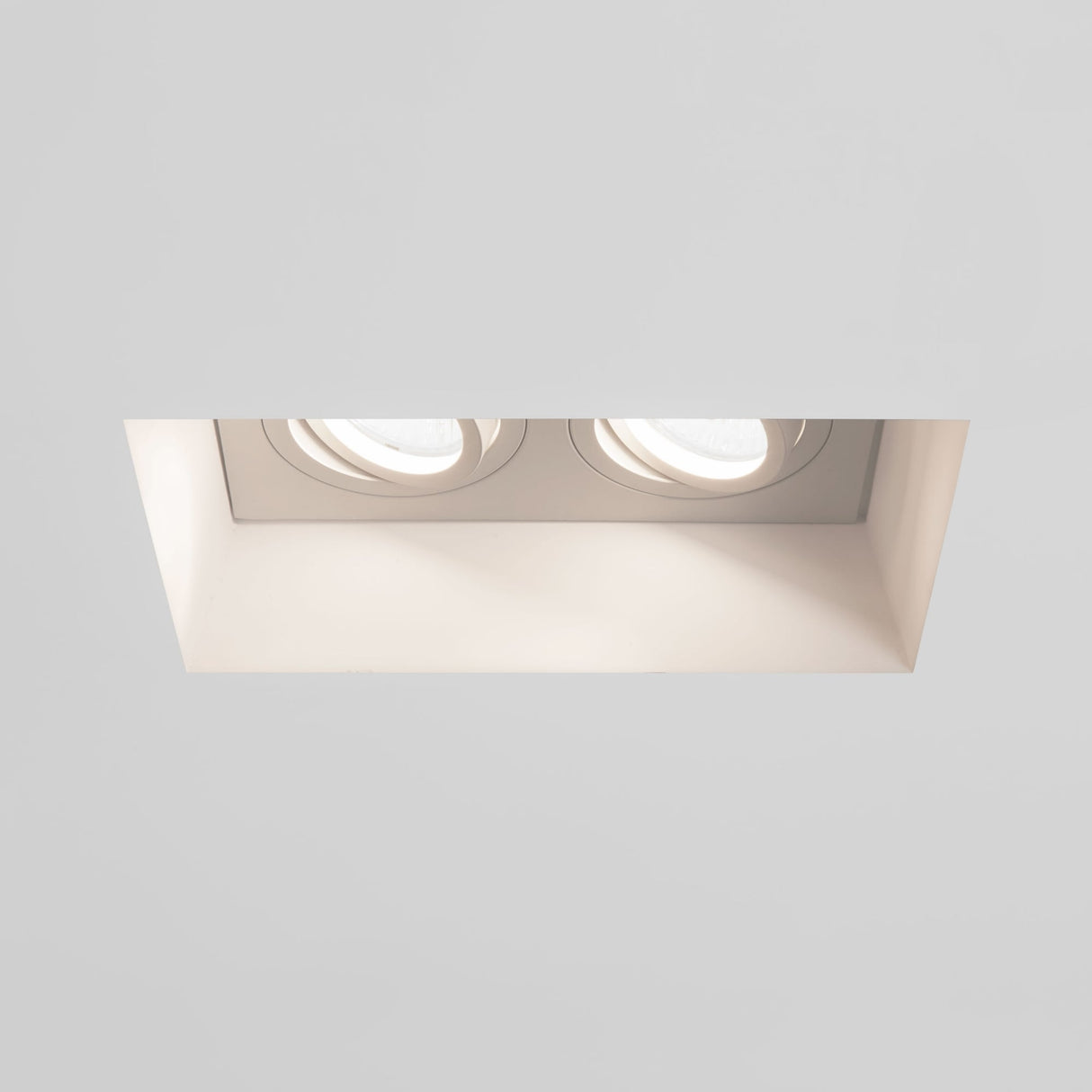 Blanco Adjustable Twin Recessed Plaster Downlight Fixture GU10