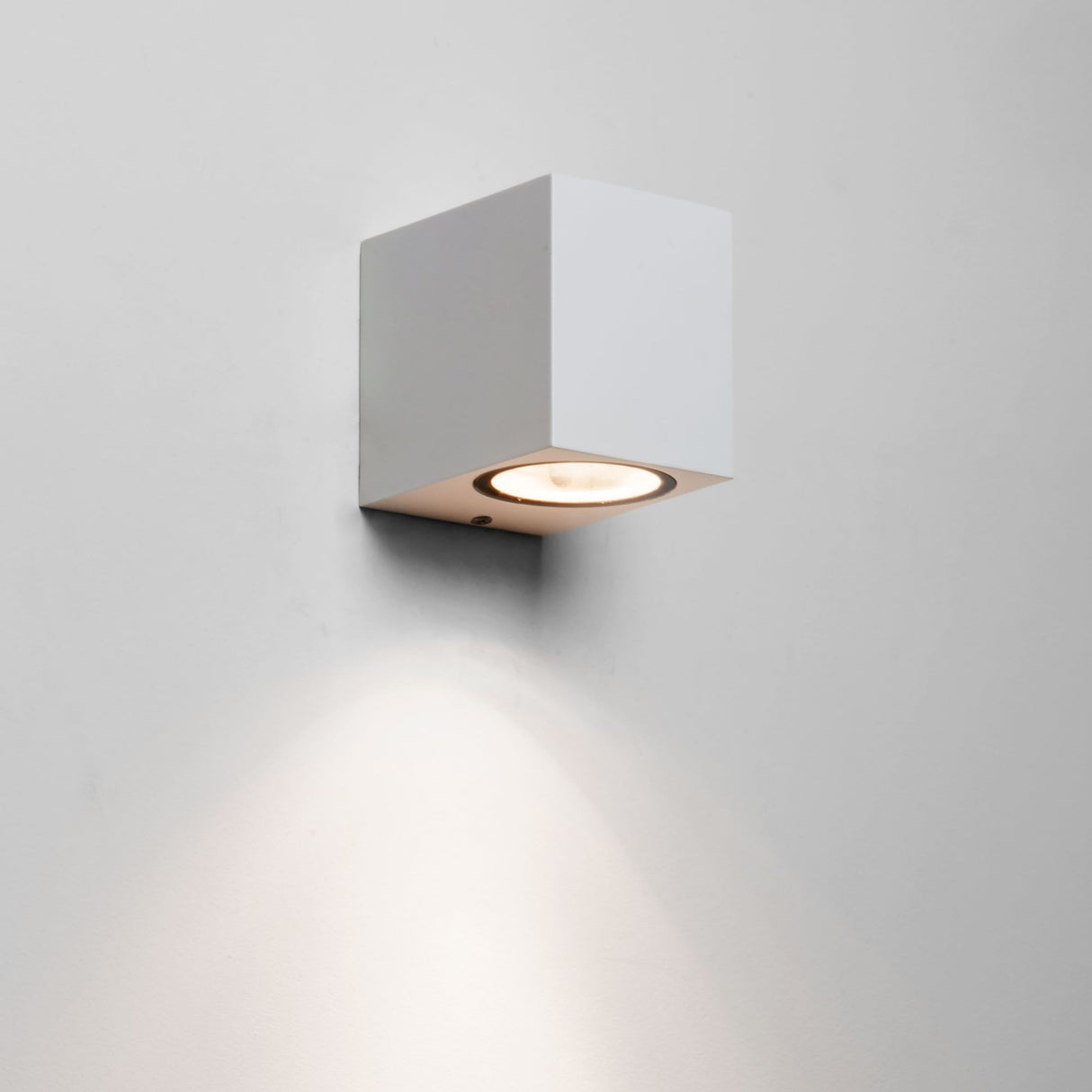 Chios Contemporary White Cube Outdoor Wall Light, 80mm