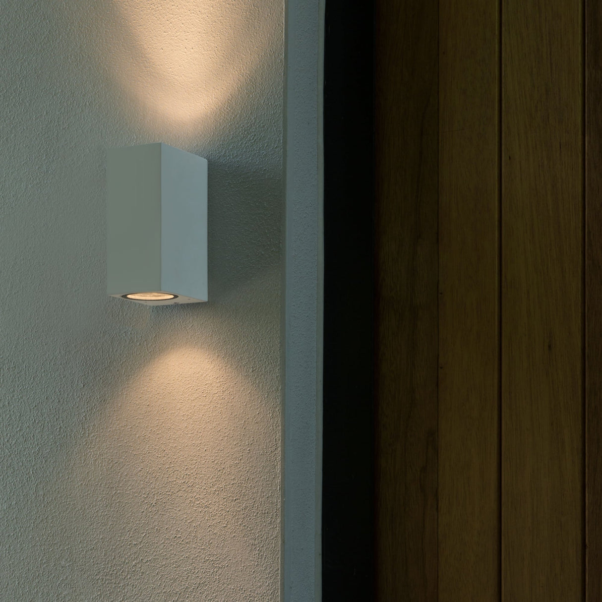 Chios 150mm Modern White Cube Outdoor Wall Light