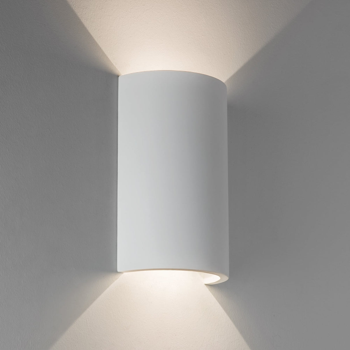 Serifos Sleek White Plaster 170mm 6W LED Wall Light - 2700K