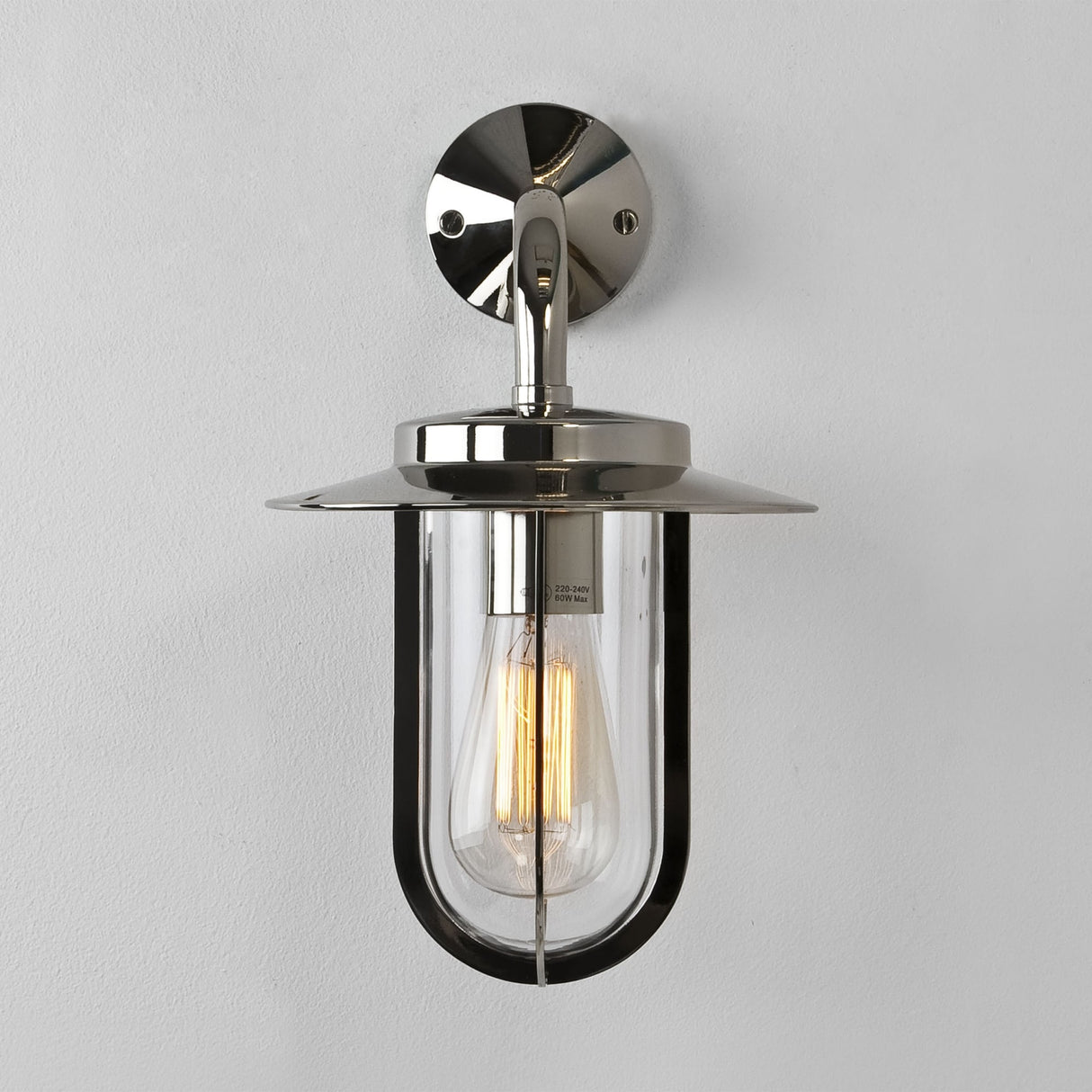 Sleek Montparnasse Outdoor Wall Light in Polished Nickel Finish