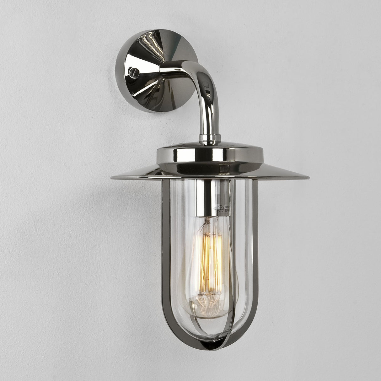 Sleek Montparnasse Outdoor Wall Light in Polished Nickel Finish
