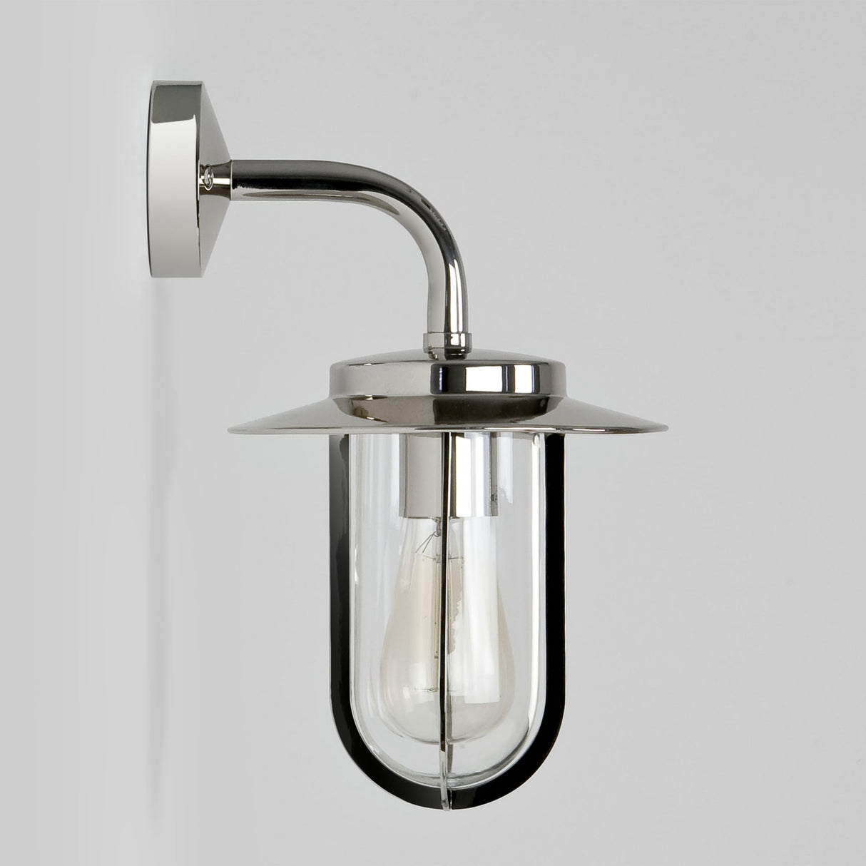 Sleek Montparnasse Outdoor Wall Light in Polished Nickel Finish