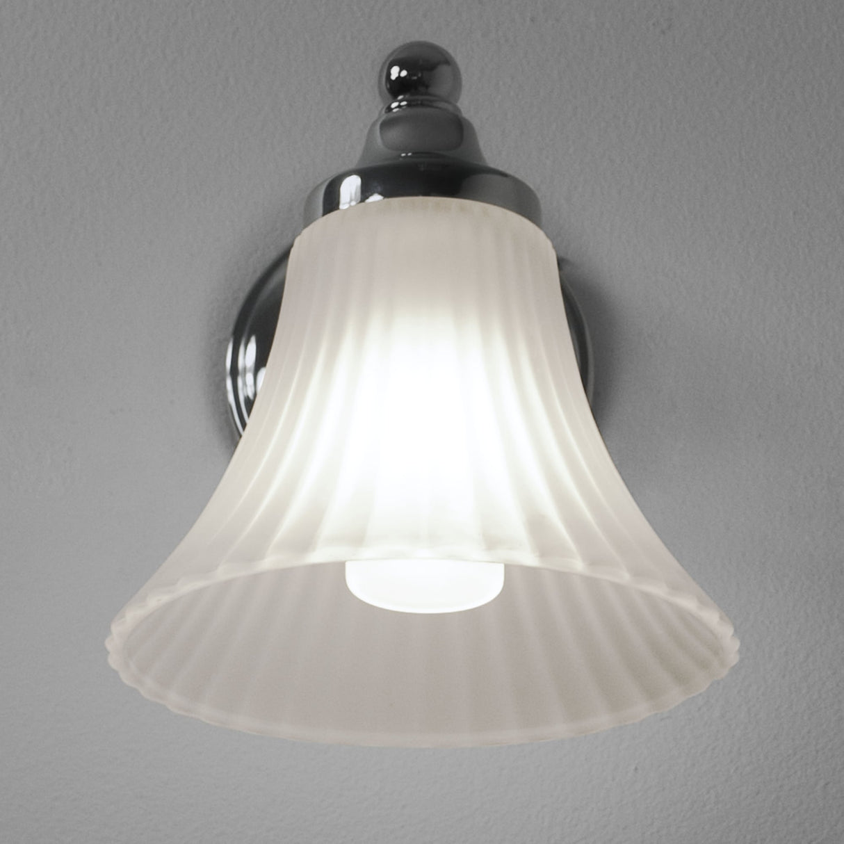 Polished Chrome Nena Bathroom Wall Sconce with Frosted Glass Diffuser