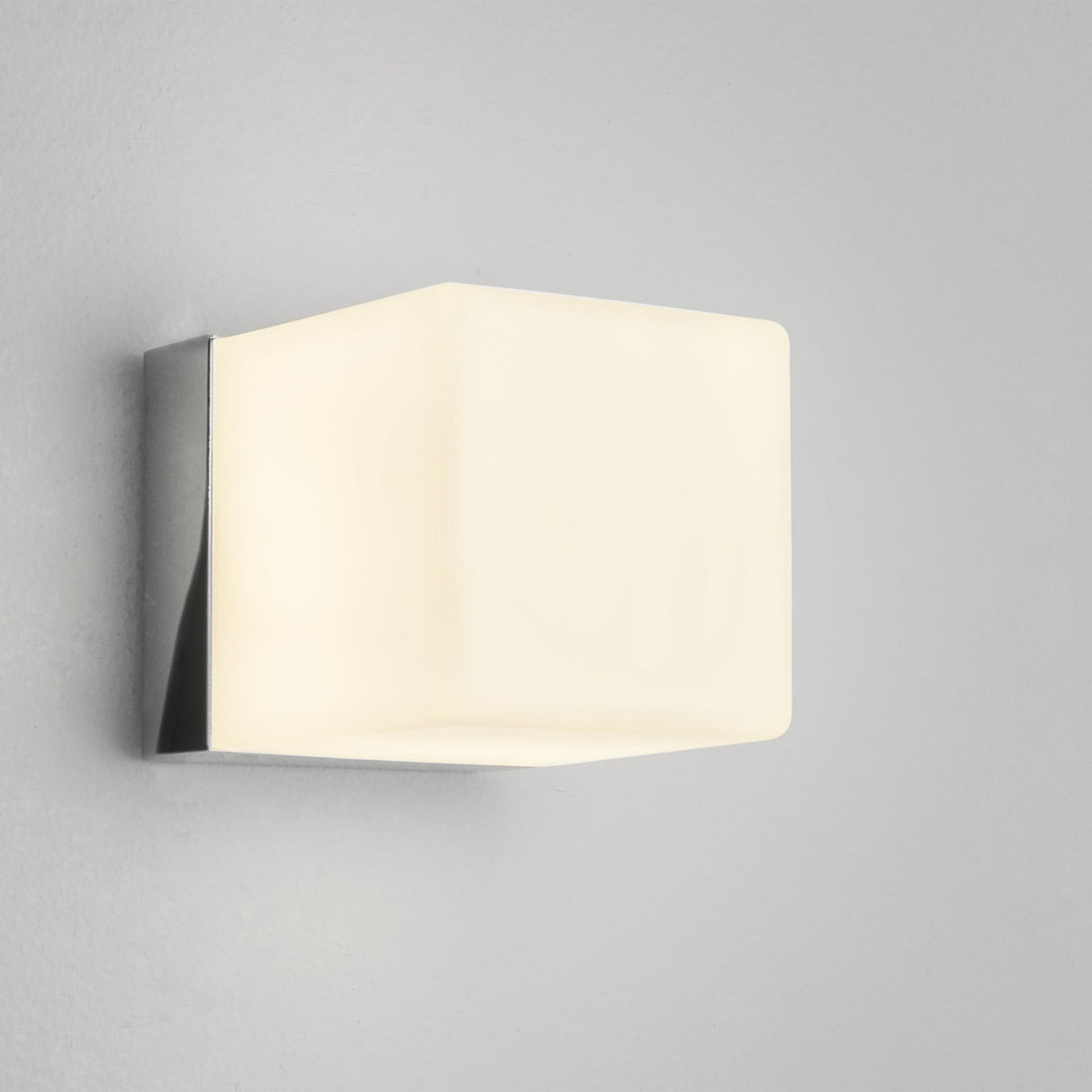 Polished Chrome Cube Wall Light for Bathroom - IP44 Rated