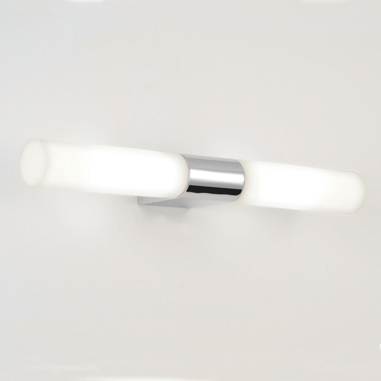 Polished Chrome Padova Round Bathroom Wall Light with Opal Glass Diffuser