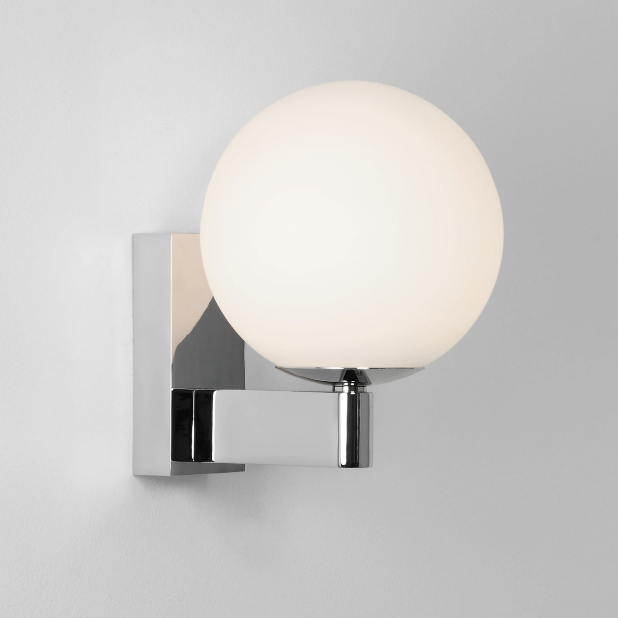 Polished Chrome Sagara Wall Light with Opal Glass Diffuser for Bathrooms