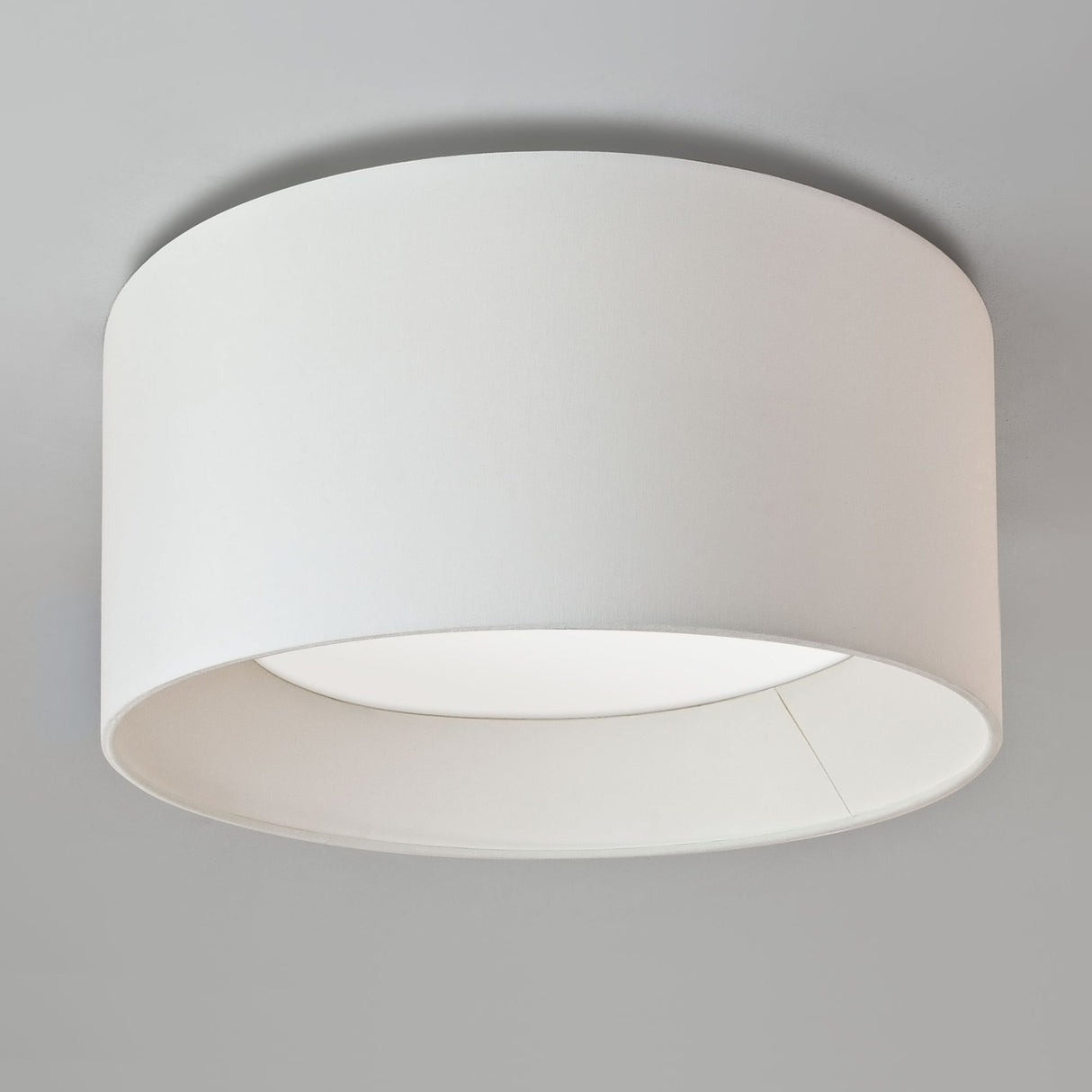 Large Bevelled White Fabric Ceiling Shade