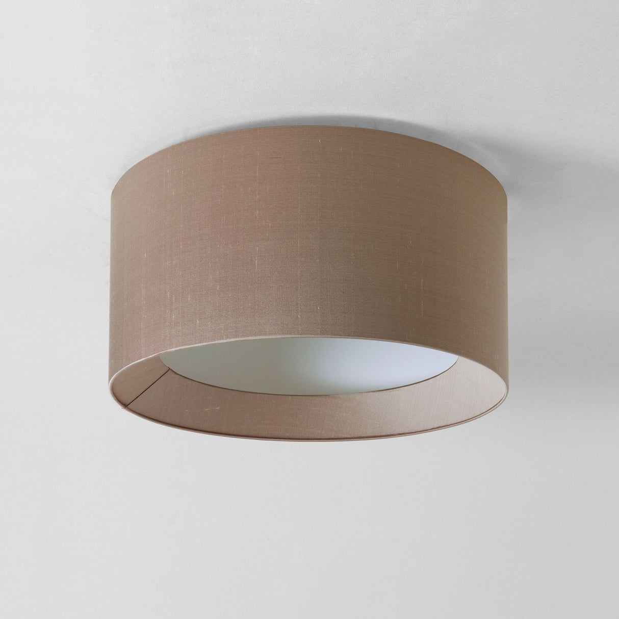 Elegant Round Oyster Silk Ceiling Shade