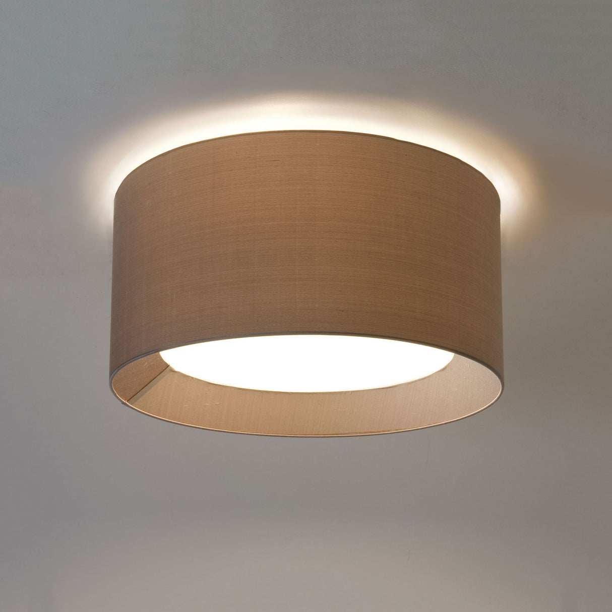Elegant Round Oyster Silk Ceiling Shade