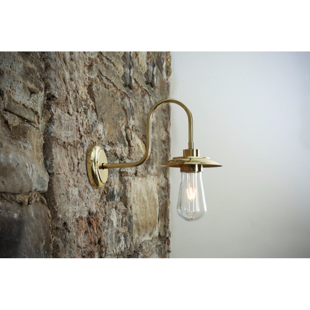 Ren Industrial Vintage Brass Swan Neck Wall Light